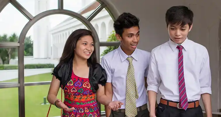 Youth attending the temple.