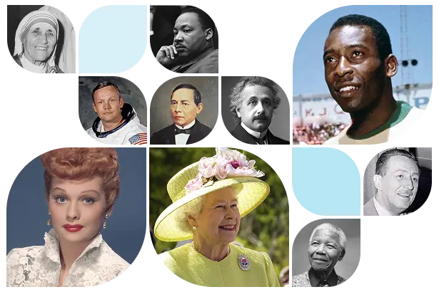 A collection of portrait photos of famous individuals