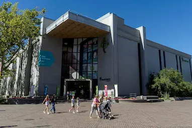 Photograph of the exterior of the FamilySearch Library.
