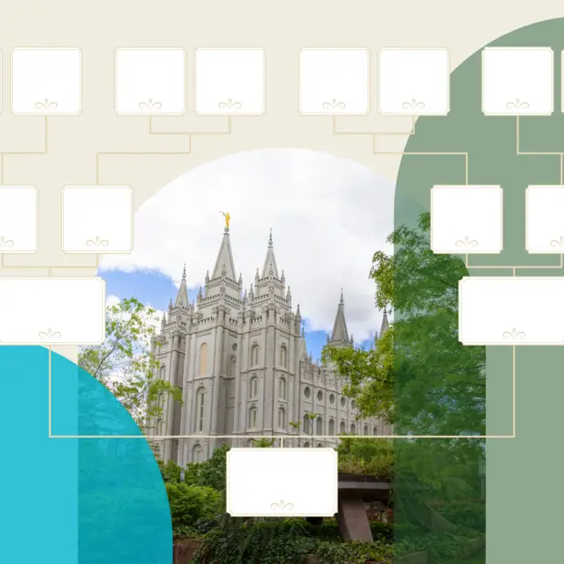 選擇Salt Lake Temple with green trees背景