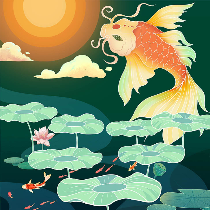 Hintergrund Chinese/koi auswählen