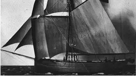 Vintage photo of a sailing ship.